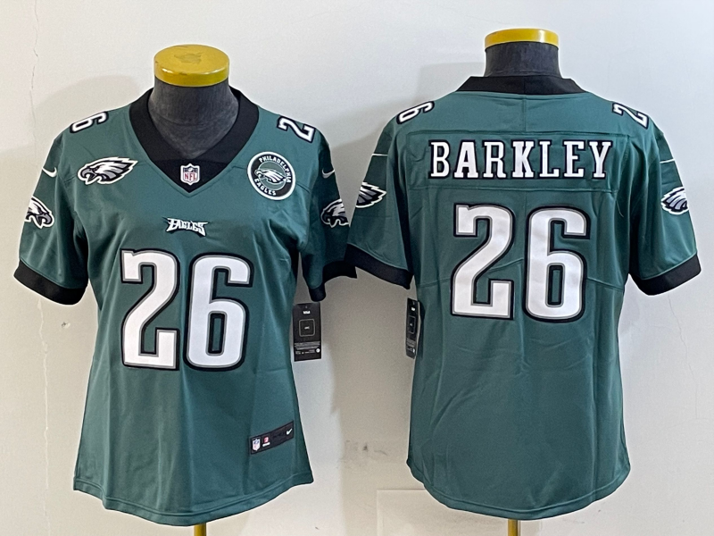 Women Philadelphia Eagles 26 Barkley green 2025 Nike NFL jersey style 2